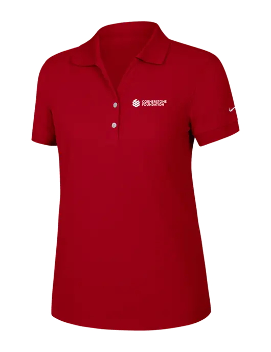 Nike Womens Dri-FIT Classic Red Polo w/Cornerstone Foundation logo