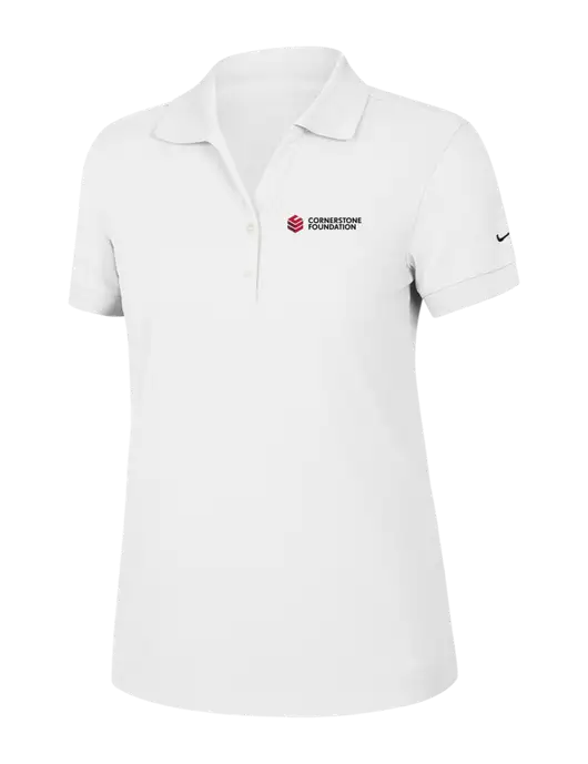 Nike Womens Dri-FIT Classic White Polo w/Cornerstone Foundation logo