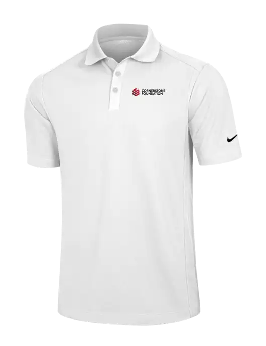 Nike White Dri-FIT Classic Polo w/Cornerstone Foundation logo