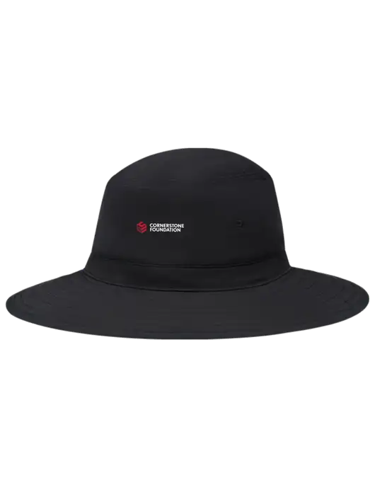 Black Booney Sun Hat w/Cornerstone Foundation logo