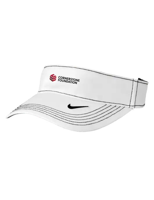 Nike White Dri-FIT Ace Visor w/Cornerstone Foundation logo