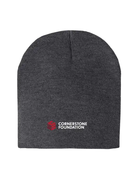 Charcoal Heather Element Knit Beanie w/Cornerstone Foundation logo