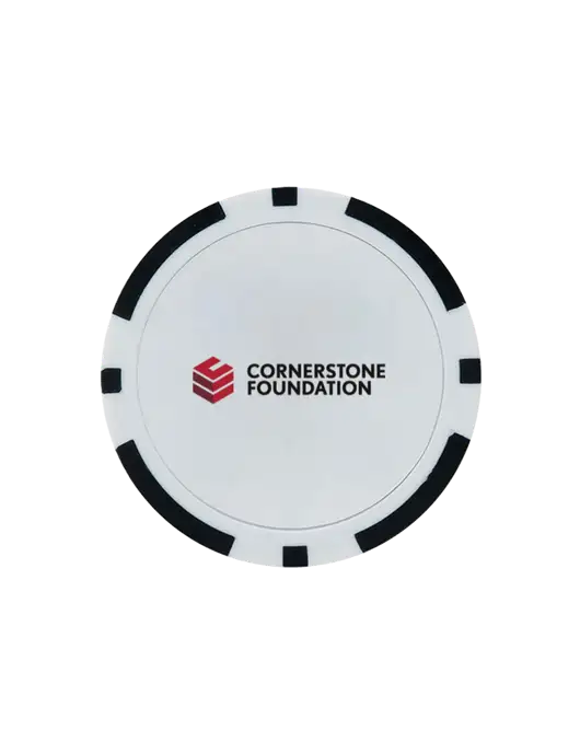 Black Poker Chip Ball Marker w/Cornerstone Foundation logo