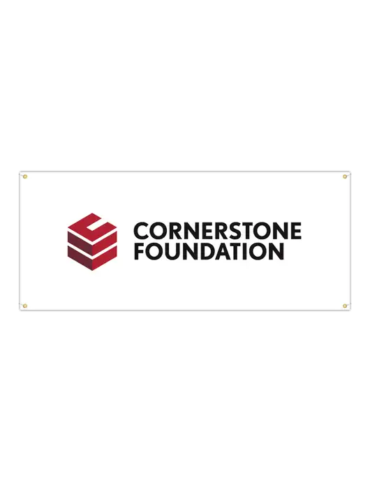 Vinyl Banner 72" x 30" w/Cornerstone Foundation logo