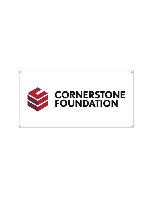 Vinyl Banner 48" x 24"  w/Cornerstone Foundation logo