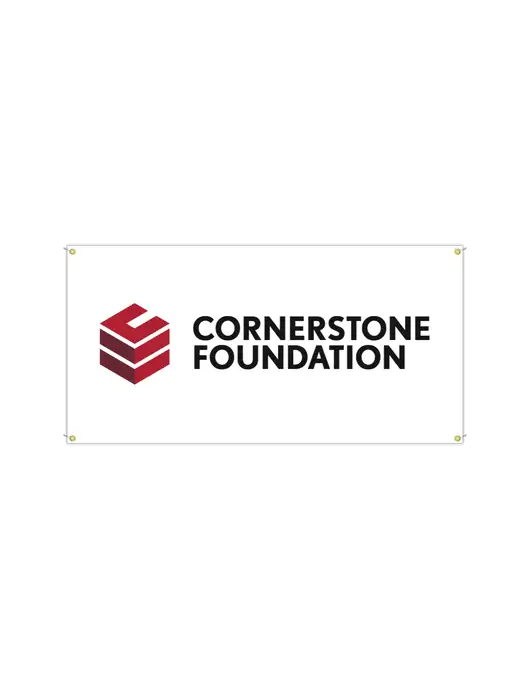 Vinyl Banner 72" x 36"  w/Cornerstone Foundation logo
