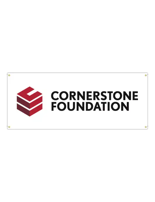 Vinyl Banner 120" x 48" w/Cornerstone Foundation logo