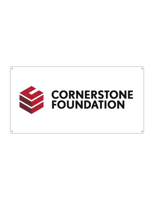 Vinyl Banner 96" x 48" w/Cornerstone Foundation logo