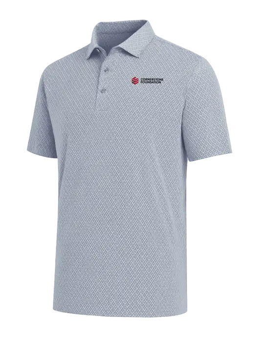 Callaway All-Over Stitched Medium Grey Chev Polo  w/Cornerstone Foundation logo