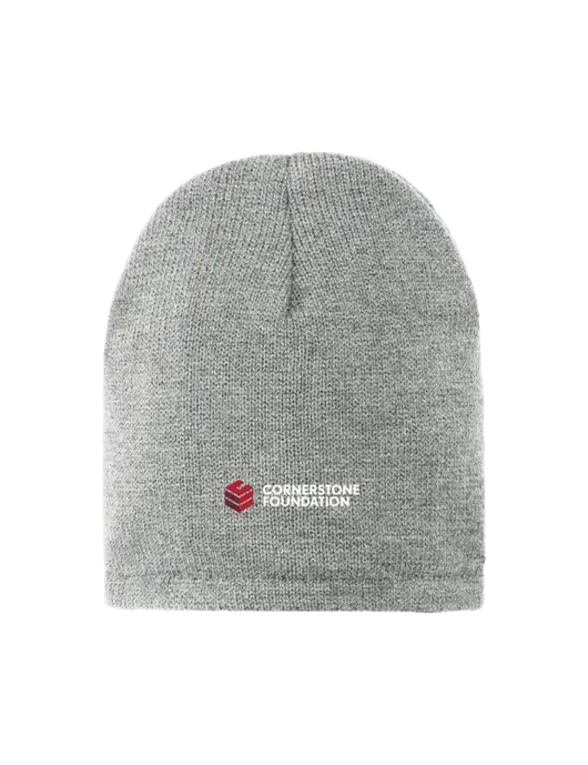 Dark Medium Grey Fleece-Lined Beanie Cap w/Cornerstone Foundation logo