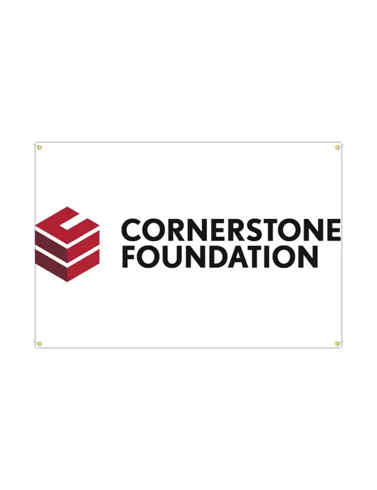 Vinyl Banner 72" x 48" w/Cornerstone Foundation logo