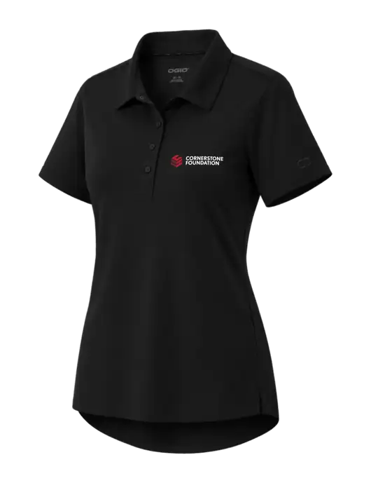 OGIO Womens Envision Black Polo w/Cornerstone Foundation logo