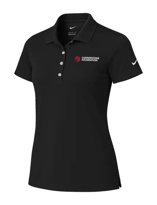 Nike Womens Black Tech Basic Dri-FIT Polo
 w/Cornerstone Foundation logo