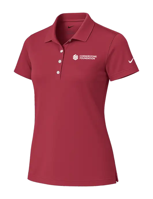Nike Womens Red Tech Basic Dri-FIT Polo
 w/Cornerstone Foundation logo