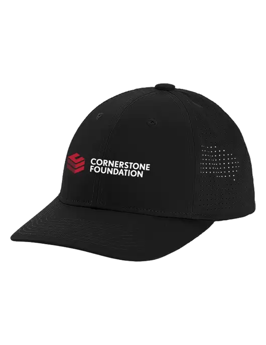 Pro-Cut Structured Snapback with Pinhole Mesh Black Cap w/Cornerstone Foundation logo