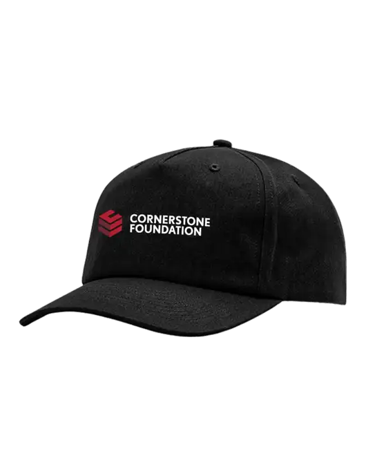 Richardson 5-Panel Black Relaxed Gramps Cap w/Cornerstone Foundation logo